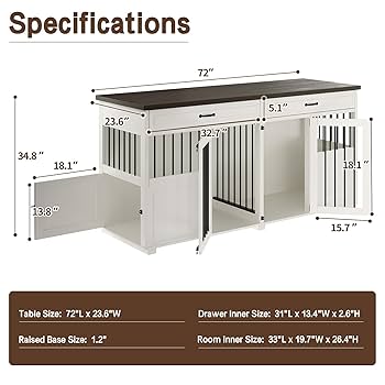 Amazon.com : Dog Crate Furniture - Indoor Wood Dog Kennel